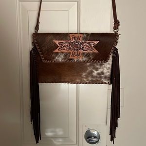 American Darling cowhide fringe purse